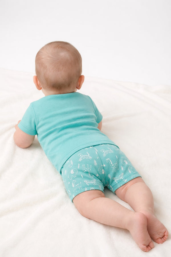 Animal Safari T-Shirt & Shorts Duo (Teal)