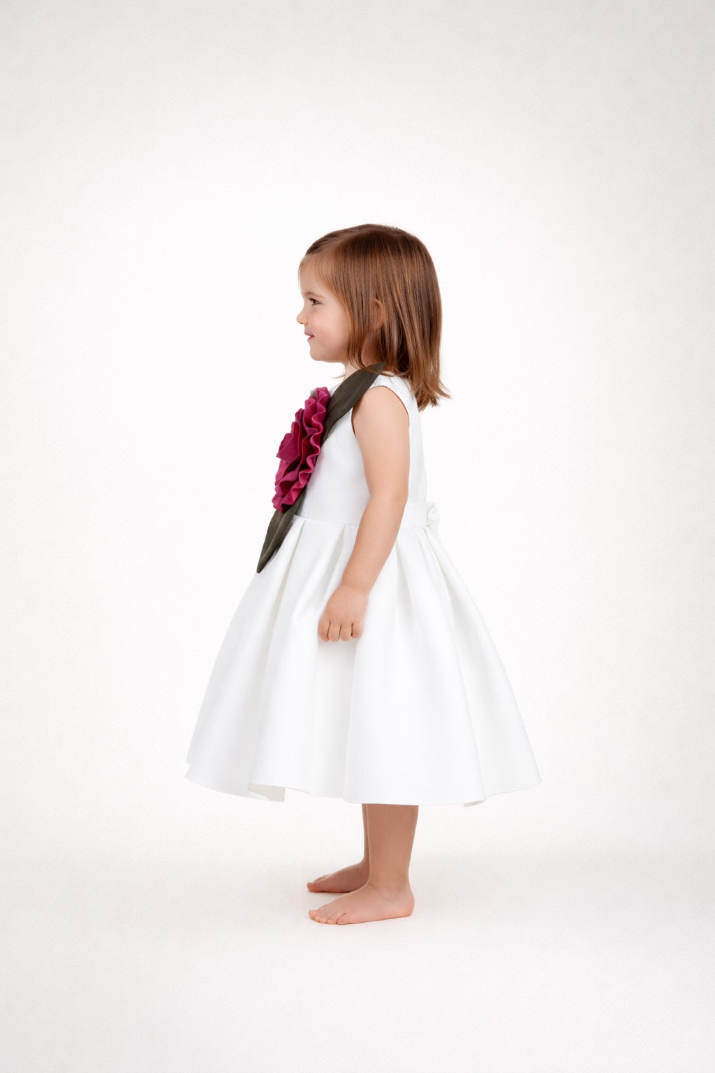 Ivory 3D Petal Flare Dress
