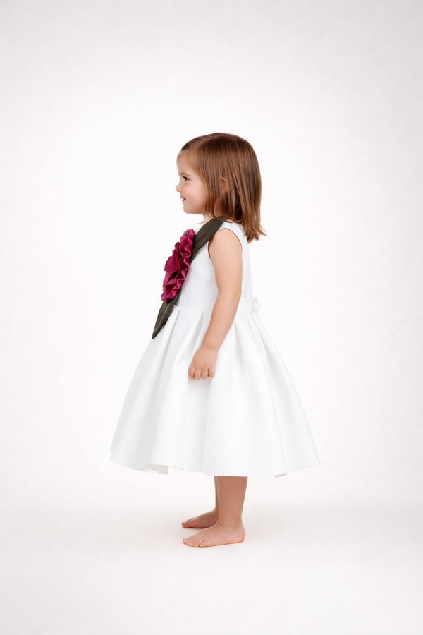 Ivory 3D Petal Flare Dress