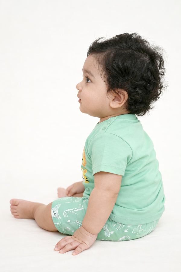 Animal Safari T-Shirt & Shorts Duo (Mint Green)