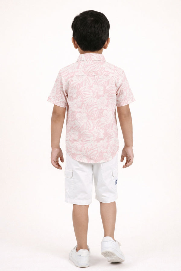 Pink Tropical Shirt & Short Set