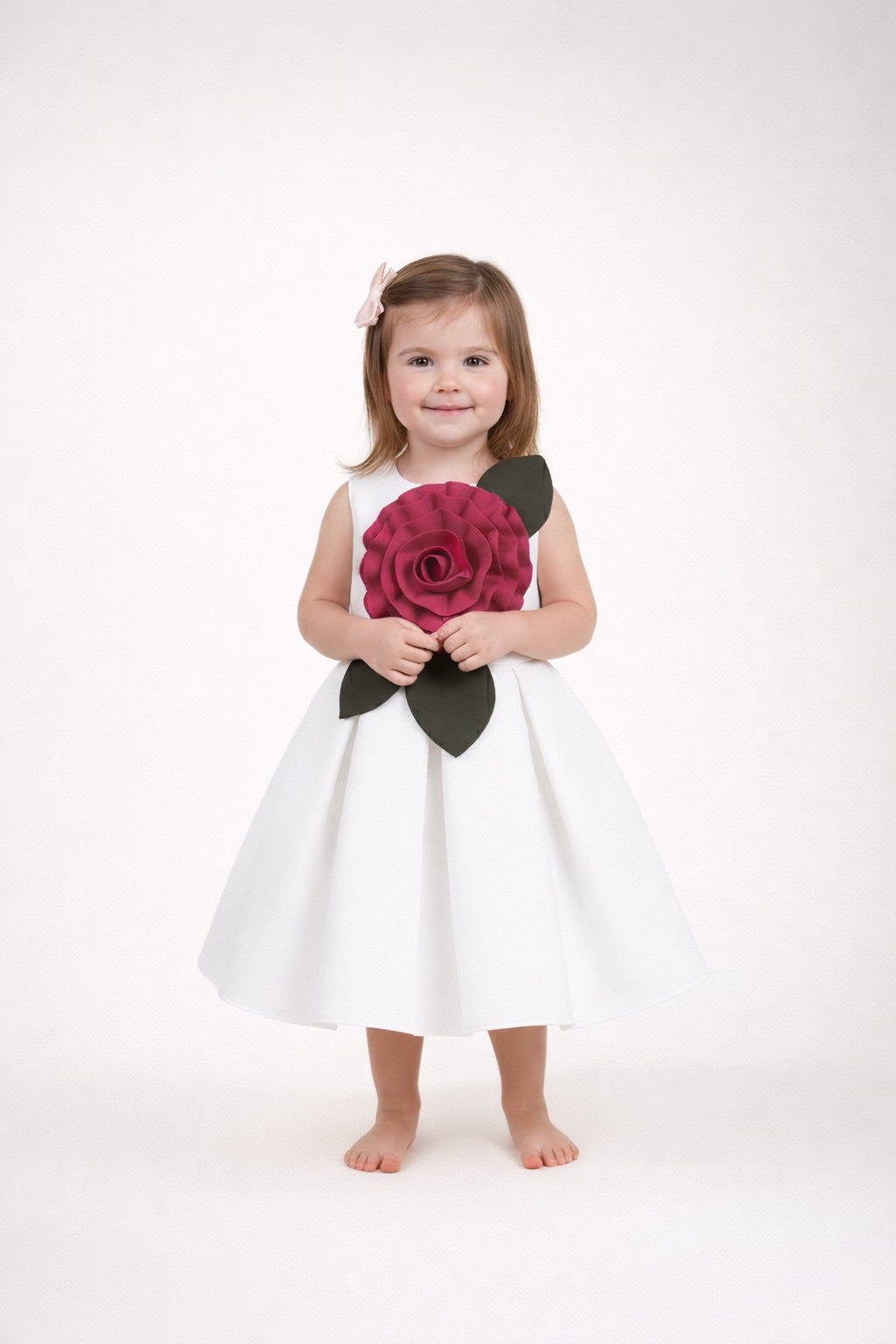 Ivory 3D Petal Flare Dress