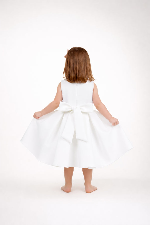 Ivory 3D Petal Flare Dress