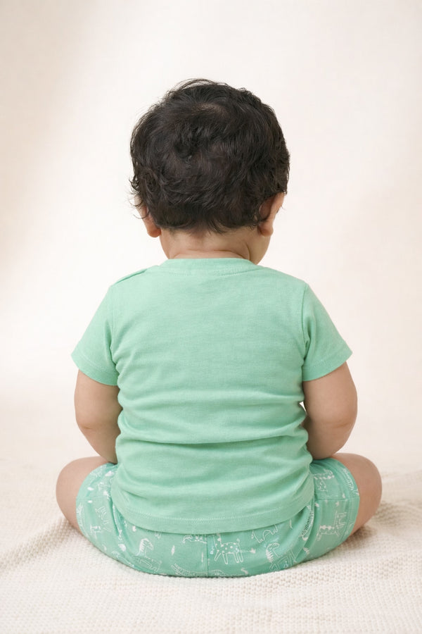 Animal Safari T-Shirt & Shorts Duo (Mint Green)