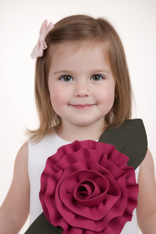 Ivory 3D Petal Flare Dress