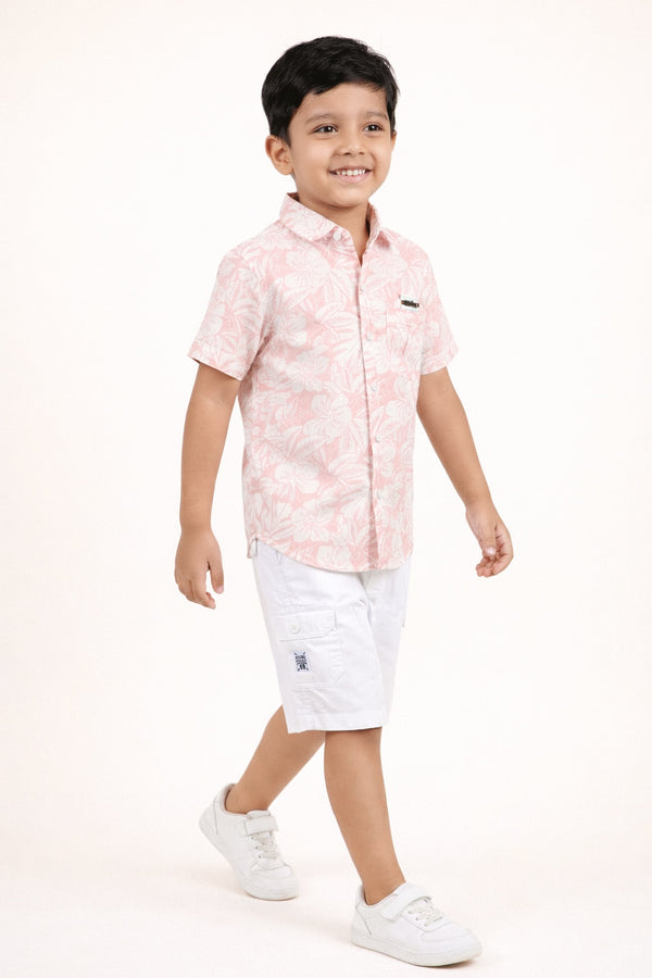 Pink Tropical Shirt & Short Set