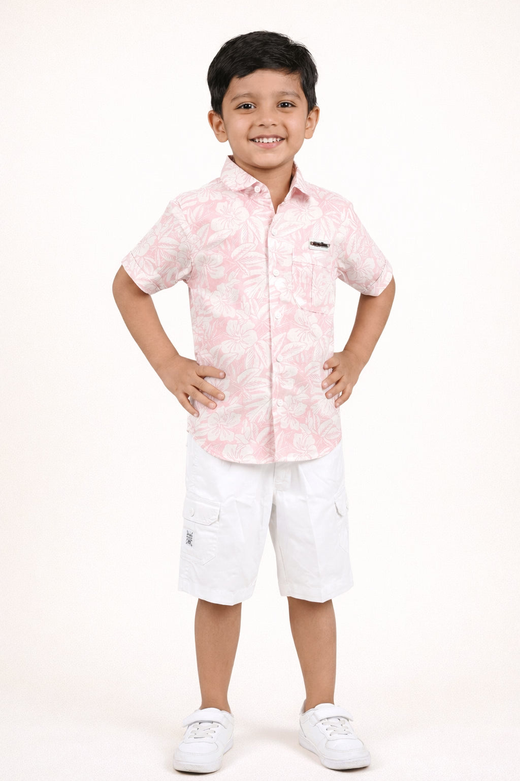 Pink Tropical Shirt & Short Set