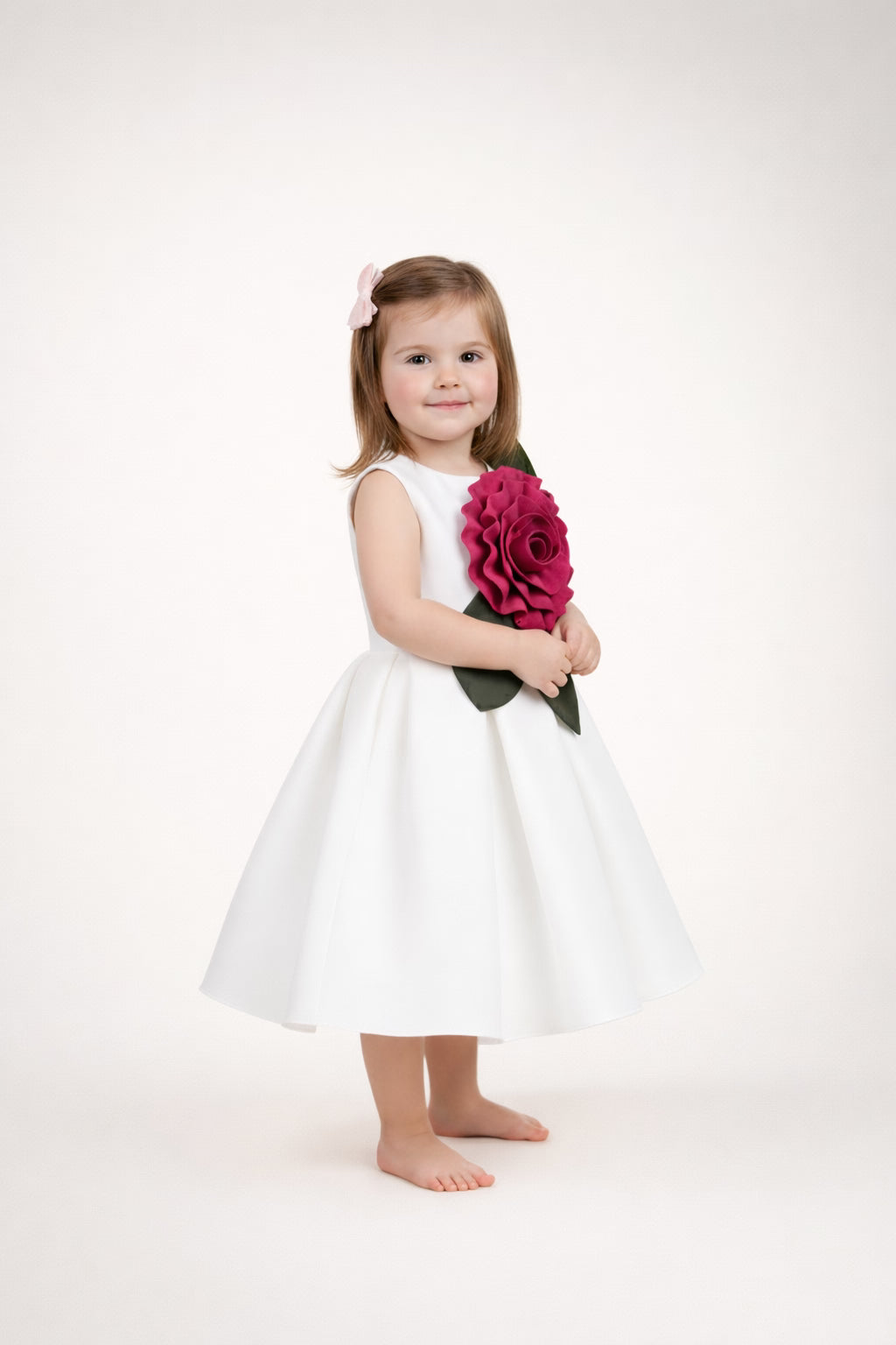 Ivory 3D Petal Flare Dress