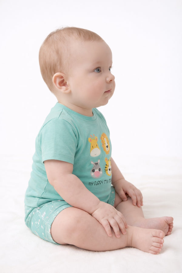Animal Safari T-Shirt & Shorts Duo (Teal)