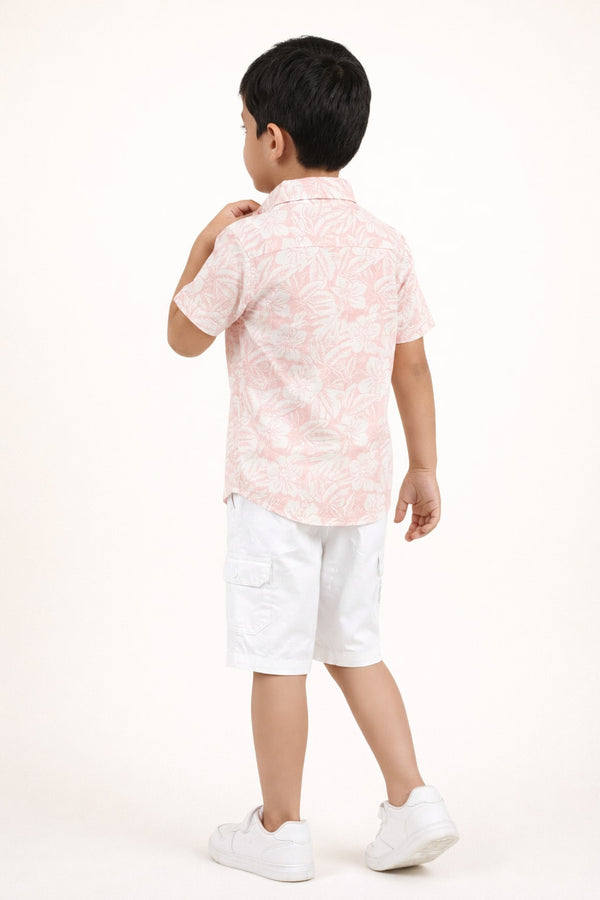 Pink Tropical Shirt & Short Set