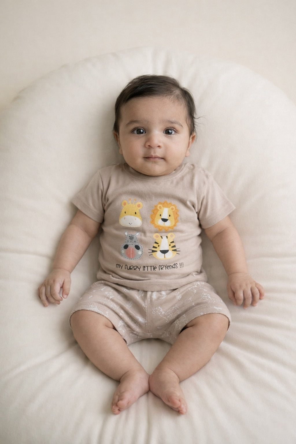 Animal Safari T-Shirt & Shorts Duo (Light brown)