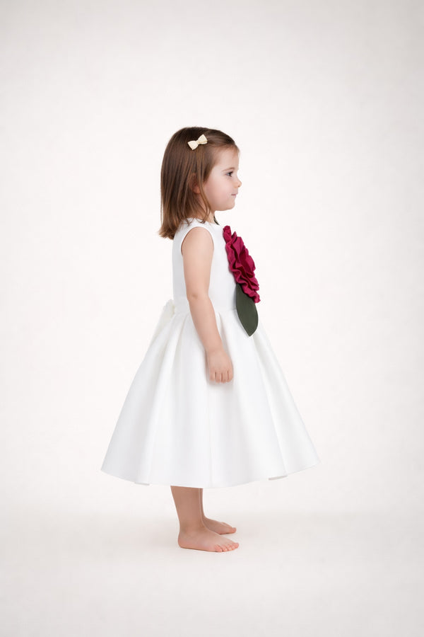 Ivory 3D Petal Flare Dress