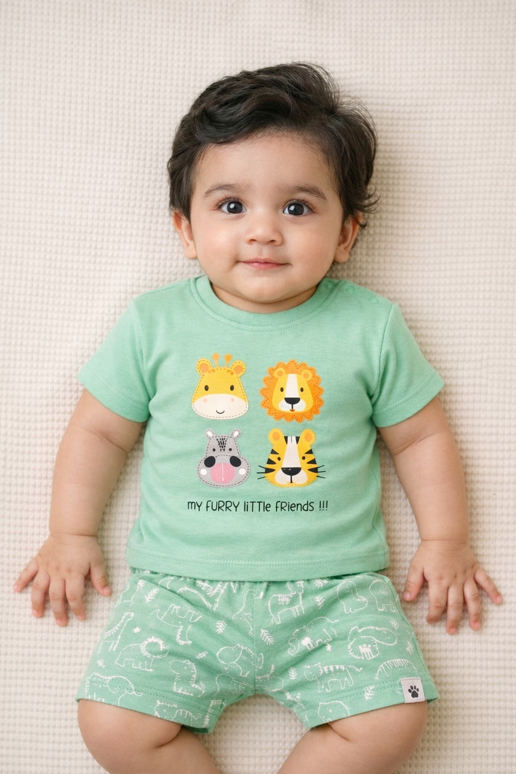 Animal Safari T-Shirt & Shorts Duo (Mint Green)