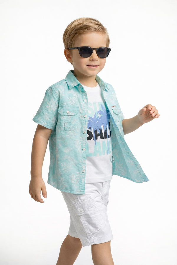 Palm Breeze 3-Piece Graphic & Cargo Set