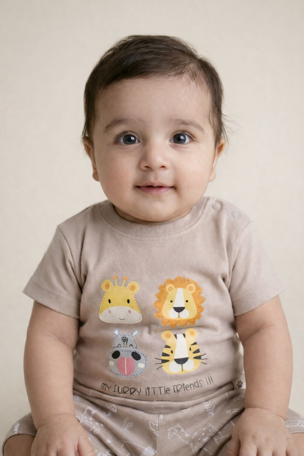Animal Safari T-Shirt & Shorts Duo (Light brown)