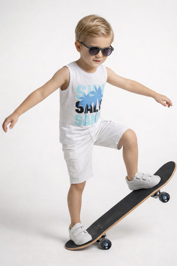 Palm Breeze 3-Piece Graphic & Cargo Set