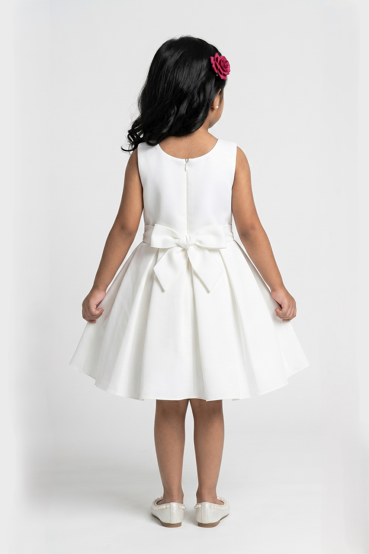 Ivory 3D Petal Flare Dress