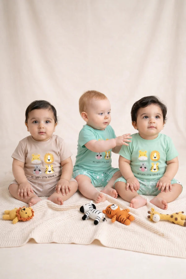 Animal Safari T-Shirt & Shorts Duo (Growth Pack of 3)