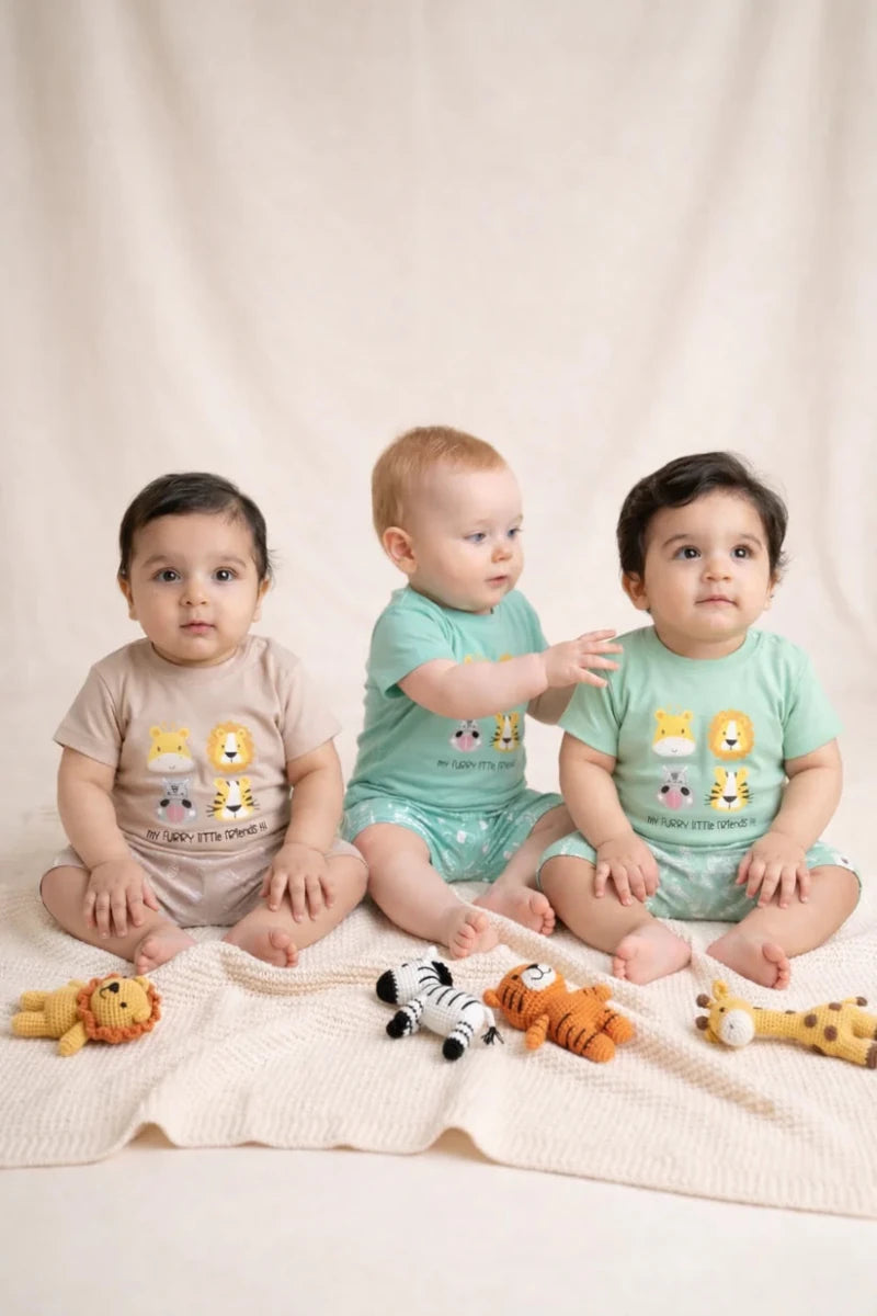 Animal Safari T-Shirt & Shorts Duo (Growth Pack of 3) - Pogoloom